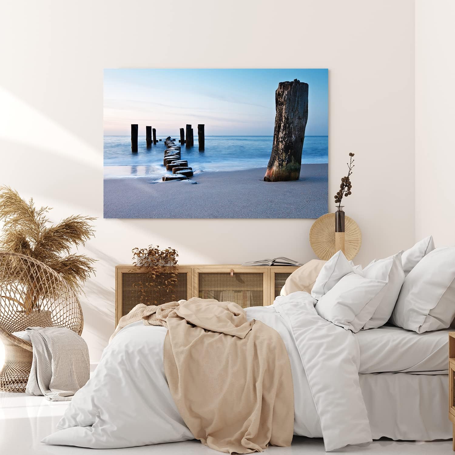 Paul Sinus Wandbild 120x80cm Meer Strand Horizont Harmonie Fotokunst Holzsteg