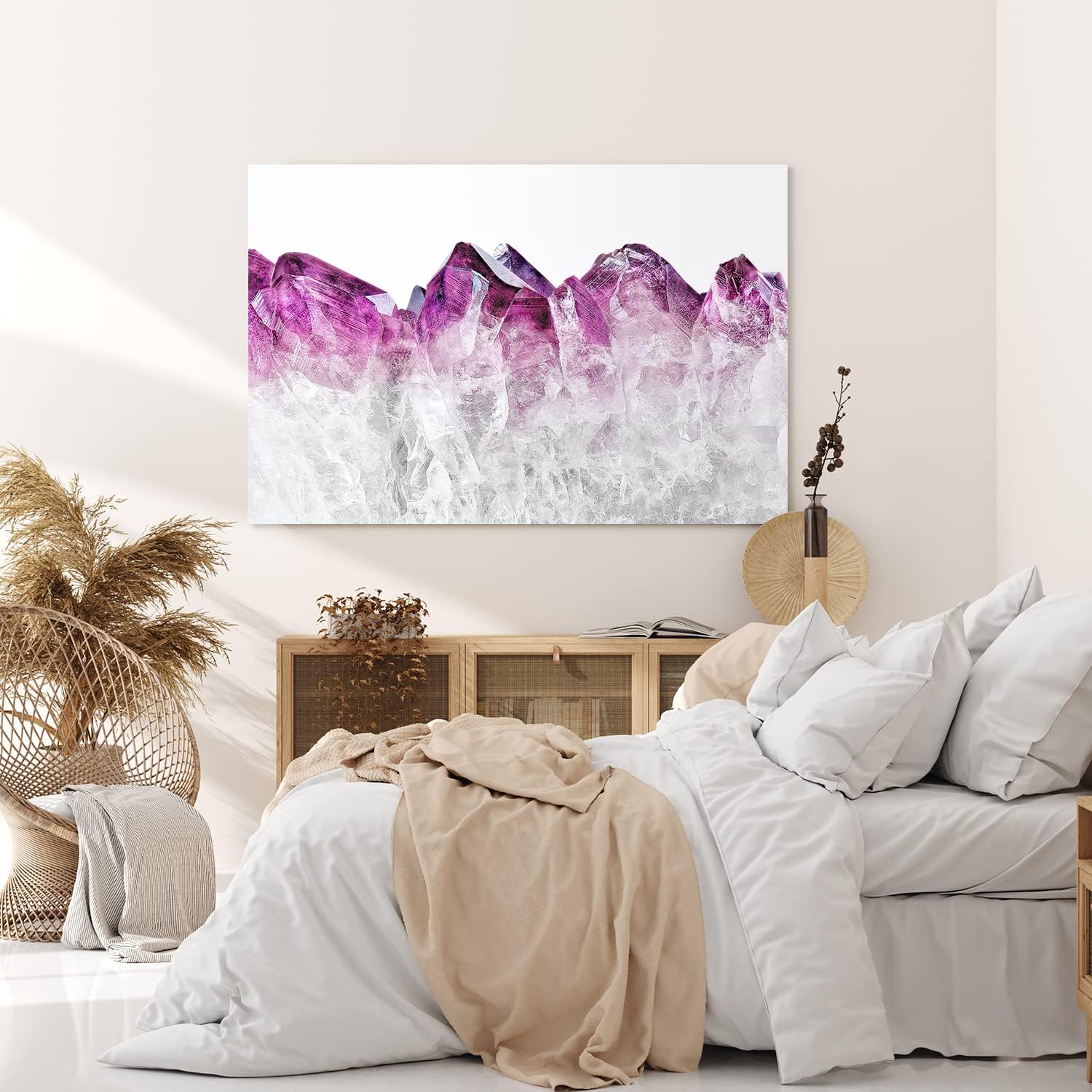 Paul Sinus Wandbild 120x80cm Kristalle Rosa Violett Fotokunst Nahaufnahme Kunstvoll