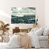 Paul Sinus Wandbild 120x80cm Raue See Meer Wellen Grau Ozean Horizont Sturm