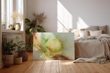Sinus Art Wandbild 120x80cm Farbwolken in Naturtönen mit sanftem Zentrum und umgebenden Flächen