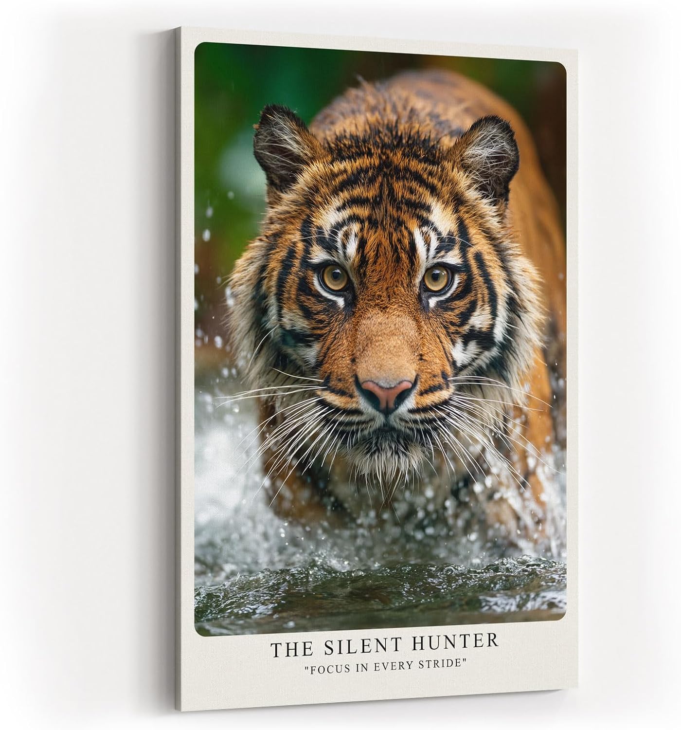 Paul Sinus Wandbild in 40x60cm The Silent Hunter – Faszinierendes Tigerporträt im Wasser in hoher Farbbrillanz