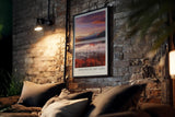 Paul Sinus Kunstdruck 40x60cm Morning at the Lake – Alpenpanorama mit ruhigem See im Morgenlicht in Rosa und Violett