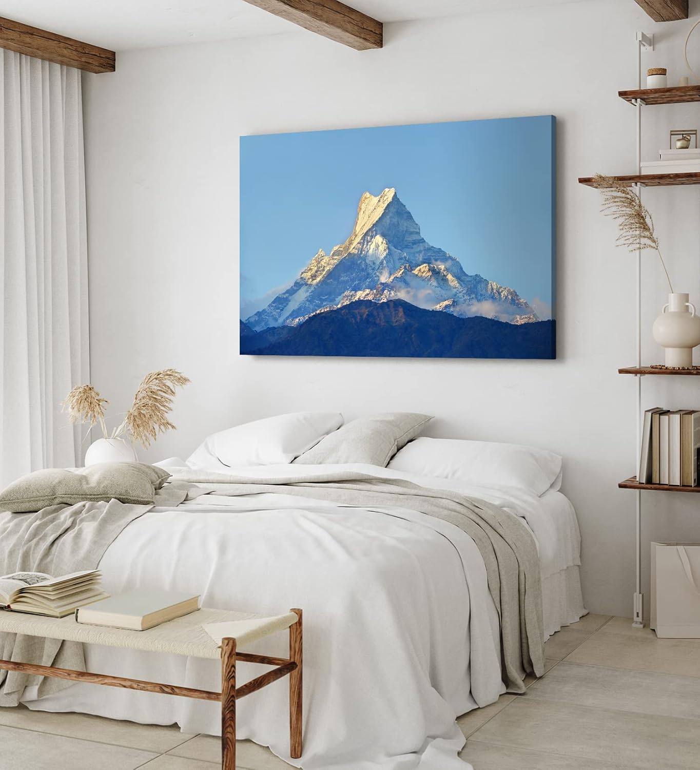 Paul Sinus Wandbild 120x80cm Machapucharé Berggipfel Himalaya Nepal Berg Schnee