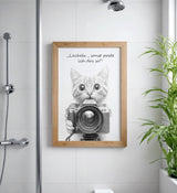 Paul Sinus Poster/Leinwandbild/Rahmenoption Lustiges Katzenbild – Witzige Klo-Deko fürs Gäste-WC – Perfekt für Social-Media-Fans