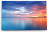 Paul Sinus Wandbild 120x80cm Meer Horizont Roter Himmel Sonnenuntergang Blau