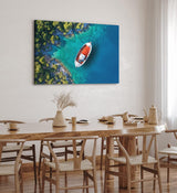 Paul Sinus Wandbild 120x80cm Kleines Boot Karibik Meer Türkis Süden Sommer