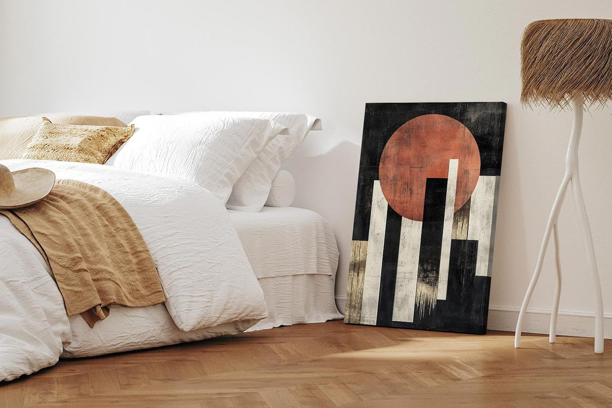 Paul Sinus 60x90cm Wandbild Visionäre Balance – Kraftvolles Fokuskunstwerk mit abstraktem Sonnenmotiv und Struktur