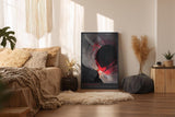 Paul Sinus Wandbild in 40x60cm The Red Impact – Dynamisches abstraktes Kunstwerk mit rotem Akzent und kreisförmiger Komposition