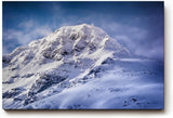 Sinus Art Wandbild 120x80cm Imposanter Schneegipfel unter blauem Himmel mit Licht- und Schattenspiel
