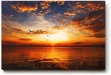 Sinus Art Wandbild 120x80cm Imposanter Sonnenuntergang mit Spiegelungen auf der Wasseroberfläche und fliegenden Vögeln