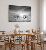 Paul Sinus Wandbild 120x80cm Zwei Elefanten Schwarz Weiß Afrika Tierfotografie