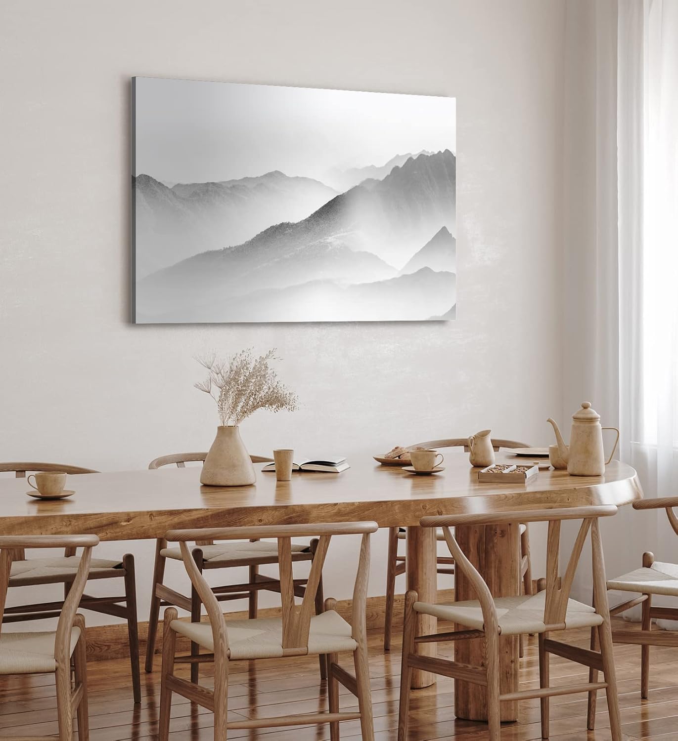 Paul Sinus Wandbild 120x80cm Schwarze weiße Berglandschaft Berge Gebirge Fotokunst