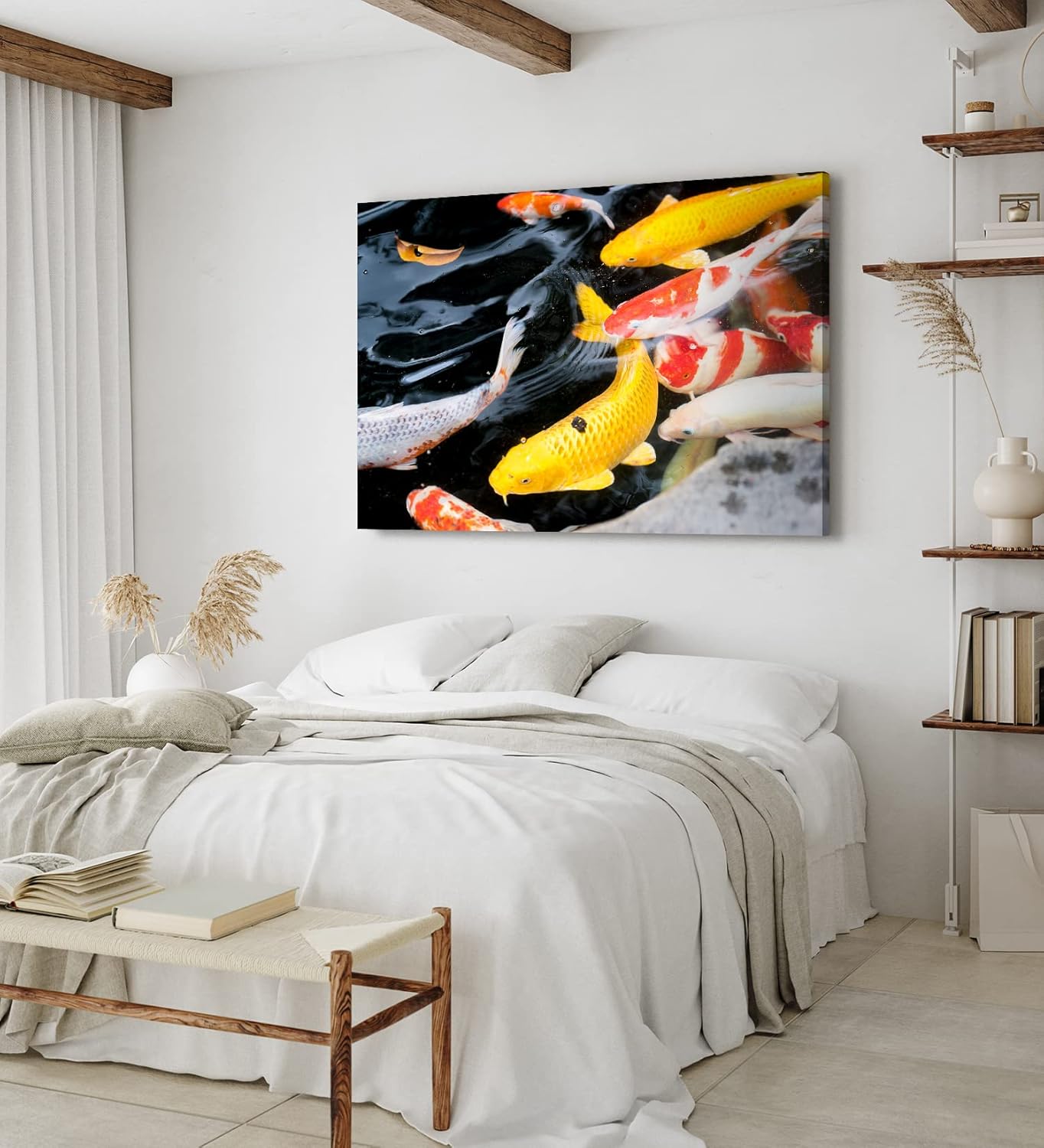 Paul Sinus Wandbild 120x80cm Koi Koiteich Zuchtkarpfen Farbenfroh Fische Teich