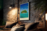 Paul Sinus Kunstdruck 40x60cm Andaman Sea Thailand tropische Insel im türkisblauen Meer unter blauem Himmel
