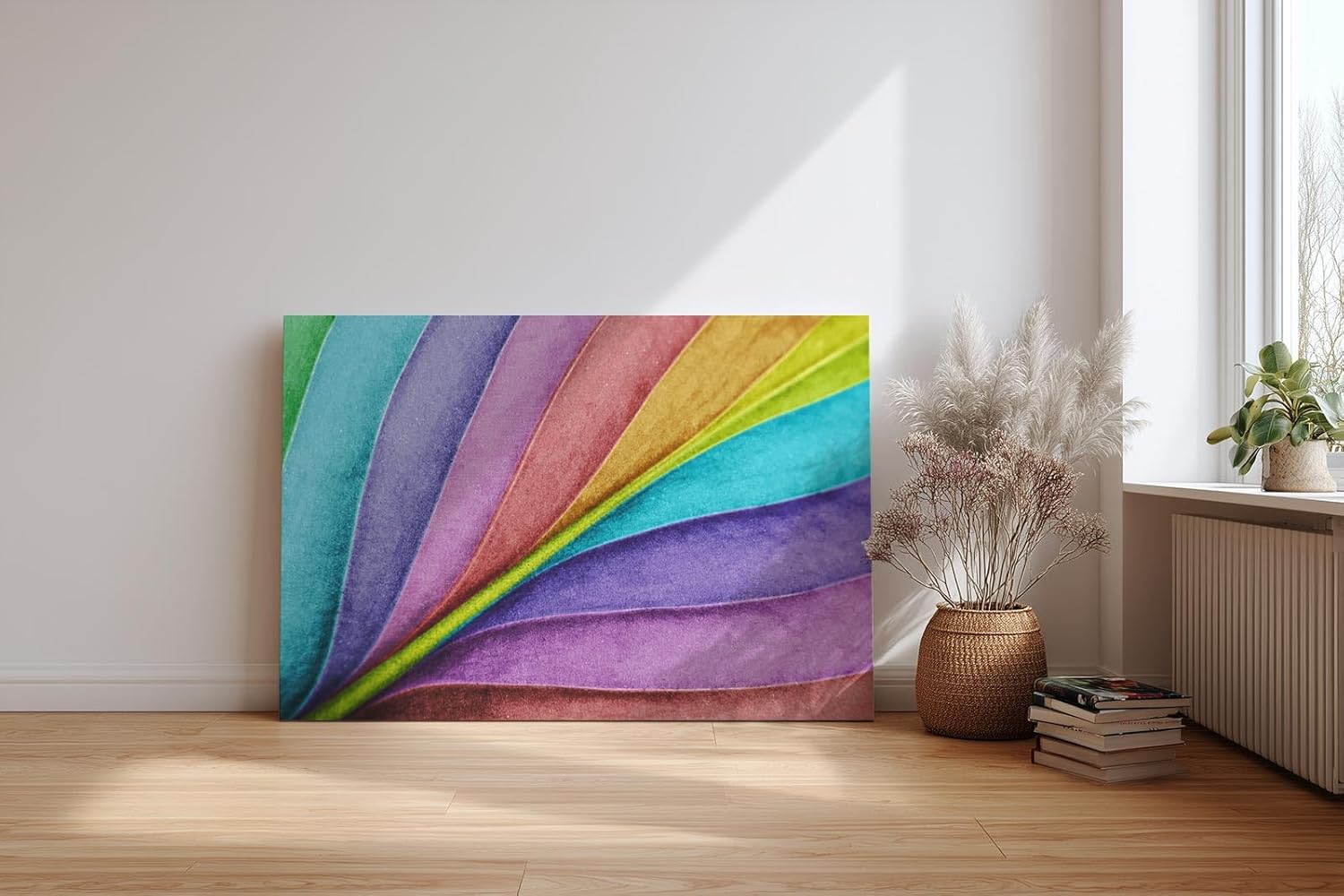 Sinus Art Wandbild 120x80cm Farbverlauf in leuchtenden Fächerformen – modern, verspielt und stilvoll