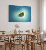 Wandbild 120x80cm Herzinsel Insel Herz Malediven Sommer Paradies