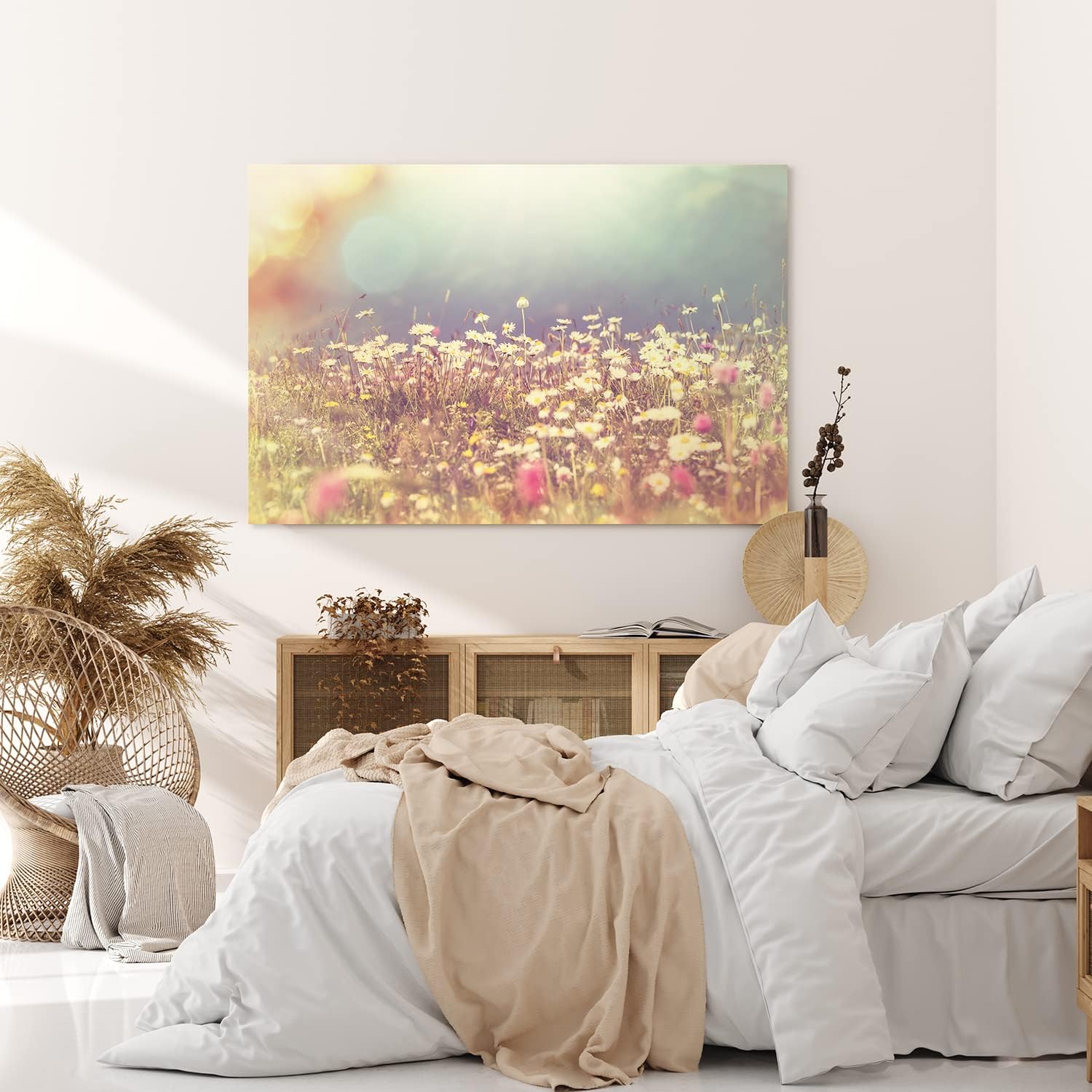 Paul Sinus Wandbild 120x80cm Wildblumen Feld Gänseblümchen Sommer Sonnenschein