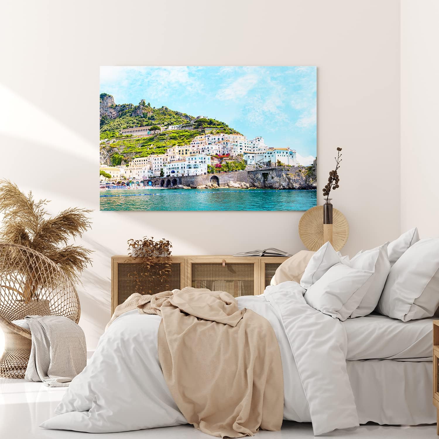 Paul Sinus Wandbild 120x80cm Amalfiküste Italien Küstenstadt Mittelmeer traditionelle Häuse
