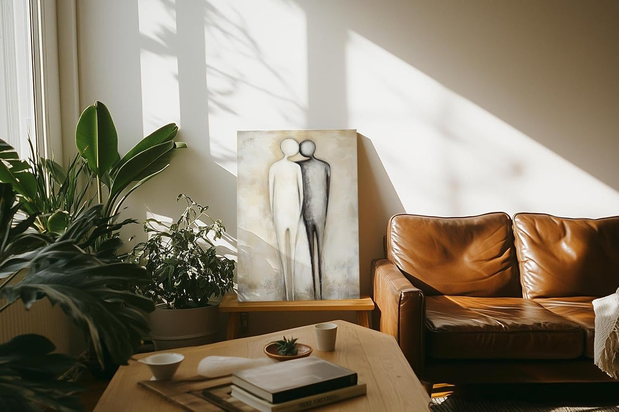 Paul Sinus 60x90cm Wandbild Stille Harmonie – Minimalistische Nähe als berührendes Fokuskunstwerk auf Leinwand erleben