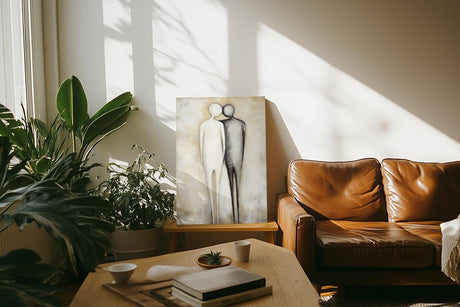 Paul Sinus 60x90cm Wandbild Stille Harmonie – Minimalistische Nähe als berührendes Fokuskunstwerk auf Leinwand erleben