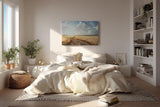 Sinus Art Wandbild 120x80cm Der staubige Weg durch das goldene Feld vermittelt Freiheit, Ruhe und Sommererinnerung