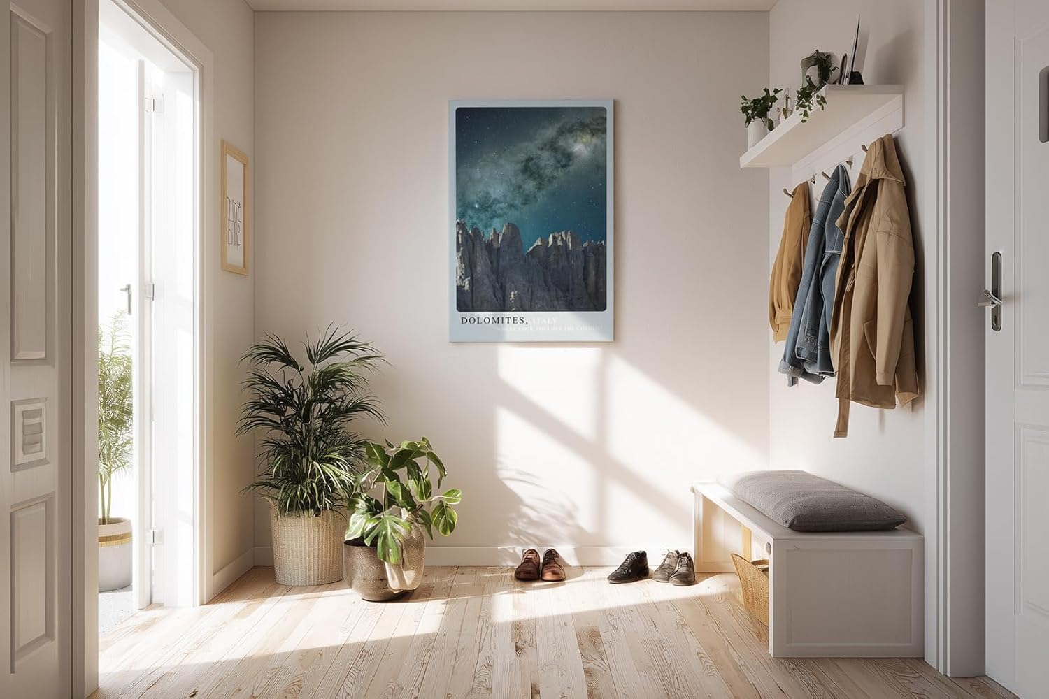 Paul Sinus Kunstdruck 40x60cm Dolomiten bei Nacht – majestätische Felswände unter dem Sternenhimmel Italiens