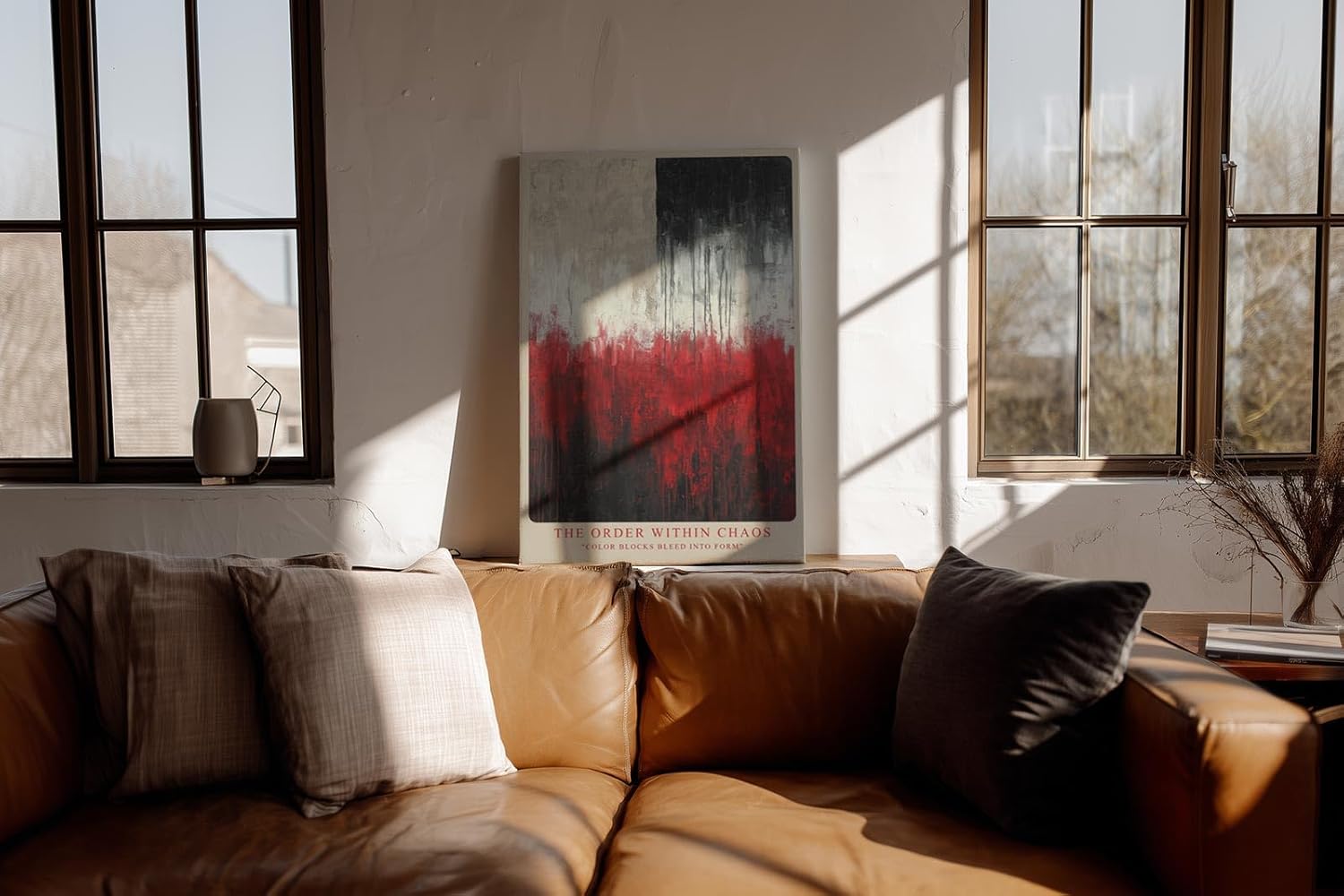 Paul Sinus Wandbild in 40x60cm The Order Within Chaos – Ausdrucksstarkes Kunstwerk mit klaren Farbblöcken und vertikaler Linienstruktur