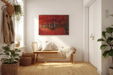 Sinus Art Wandbild 120x80cm Hochsättigtes Rot in Kombination mit natürlichen Brauntönen schafft ein warmes und dynamisches Raumerlebnis