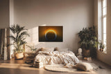 Sinus Art Wandbild 120x80cm Die aufgehende Sonne hinter der Erde erzeugt ein imposantes Lichtspiel im All