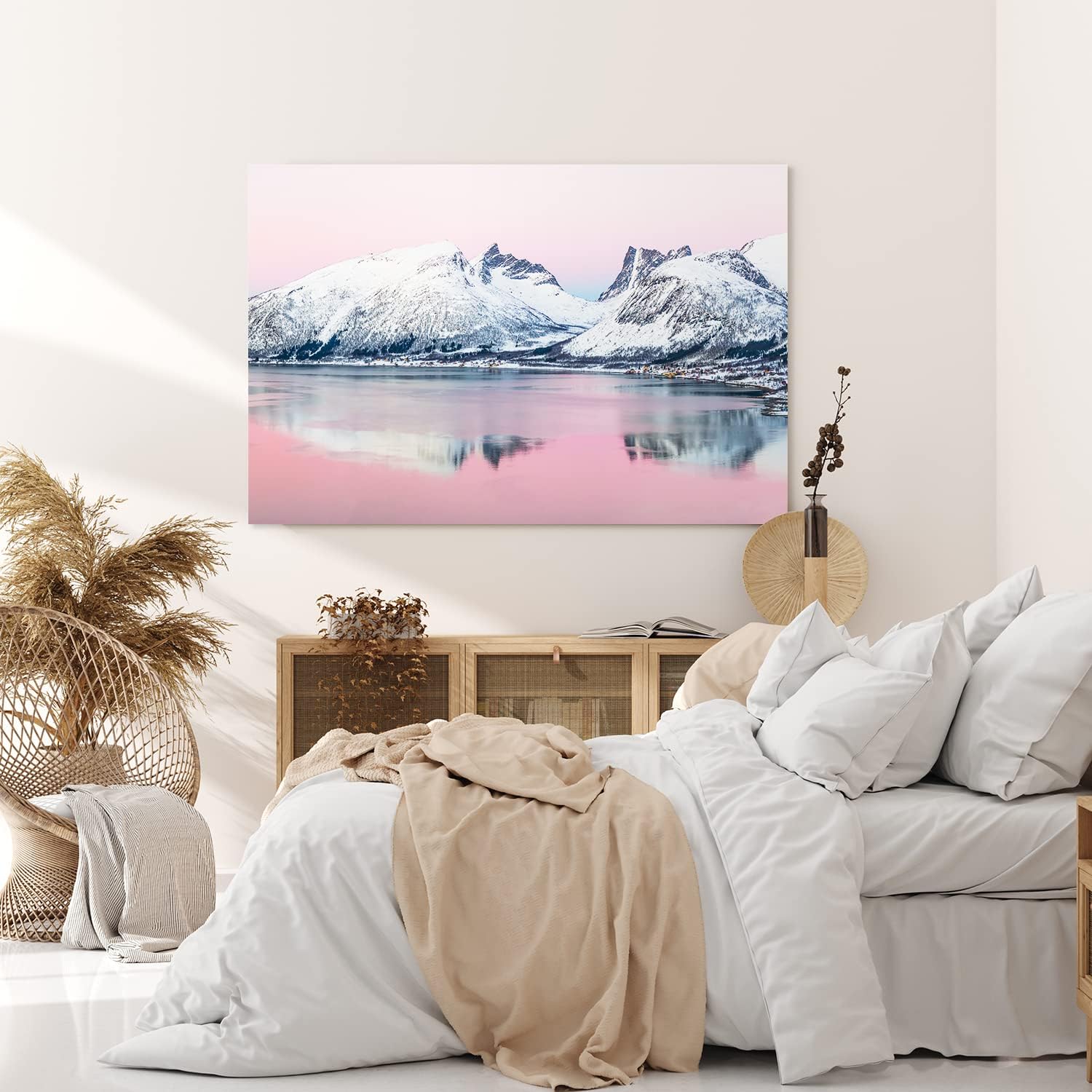 Paul Sinus Wandbild 120x80cm Norwegen Berge Schnee Meer Winter Landschaft