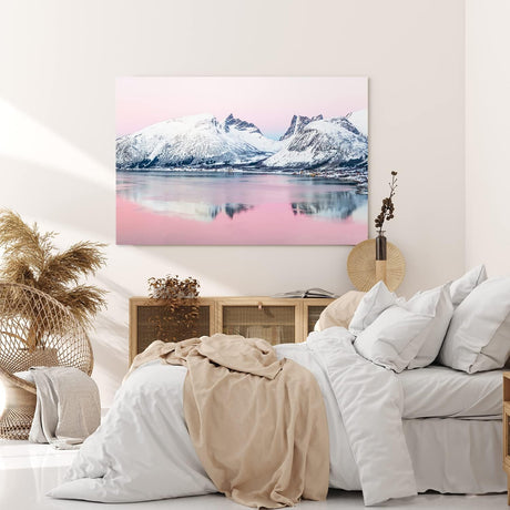 Paul Sinus Wandbild 120x80cm Norwegen Berge Schnee Meer Winter Landschaft