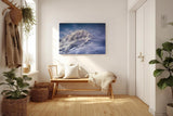 Sinus Art Wandbild 120x80cm Imposanter Schneegipfel unter blauem Himmel mit Licht- und Schattenspiel