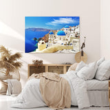 Paul Sinus Wandbild 120x80cm Santorini Mittelmeer Meer Blau weiße Häuser Griechenland