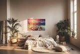 Sinus Art Wandbild 120x80cm Spektakuläre Lichtstimmung mit glühendem Himmel und ruhiger Seeoberfläche schafft eine lebendige Naturkulisse