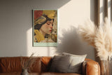 Paul Sinus Wandbild in 40x60cm The Bird's Secret – Poetisches Porträt einer Frau mit Vogel und floraler Umrahmung in sanften Farbtönen
