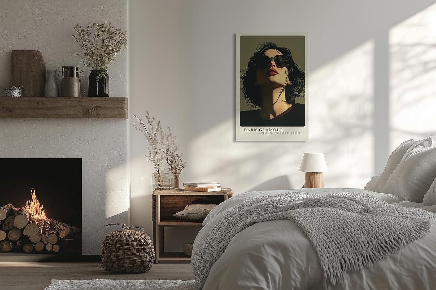 Paul Sinus Leinwandbild 60x90cm stilvolle Frau mit Sonnenbrille in ausdrucksstarker Lichtstimmung – kunstvolles Leinwandbild für moderne Raumgestaltung
