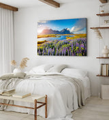 Paul Sinus Wandbild 120x80cm Stokksnes Inland Berge Landschaft Blumen See Natur