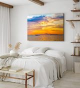 Paul Sinus Wandbild 120x80cm Thailand Meer roter Himmel Sonnenuntergang Schiffe