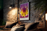 Paul Sinus Kunstdruck 40x60cm Blume Makro Gelb Pink Lila Lotus Blüte Solar Nectar
