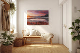Sinus Art Wandbild 120x80cm See mit reflektierendem Himmel vor verschneiten Bergen – kontrastreich und lebendig