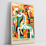 Paul Sinus Leinwandbild 60x90cm Leinwandbild Urban Unicorn magische Stadtfarben verspielte Fantasie moderne Pop-Art lebendige Ästhetik abstrakte Metropole