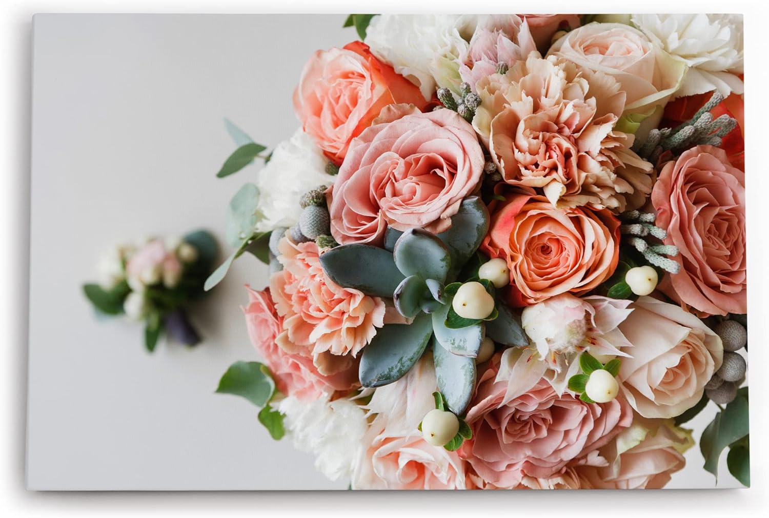 Paul Sinus Wandbild 120x80cm Blumenstrauß Blumen Bouquet Blüten Rosen Rosenstrauß