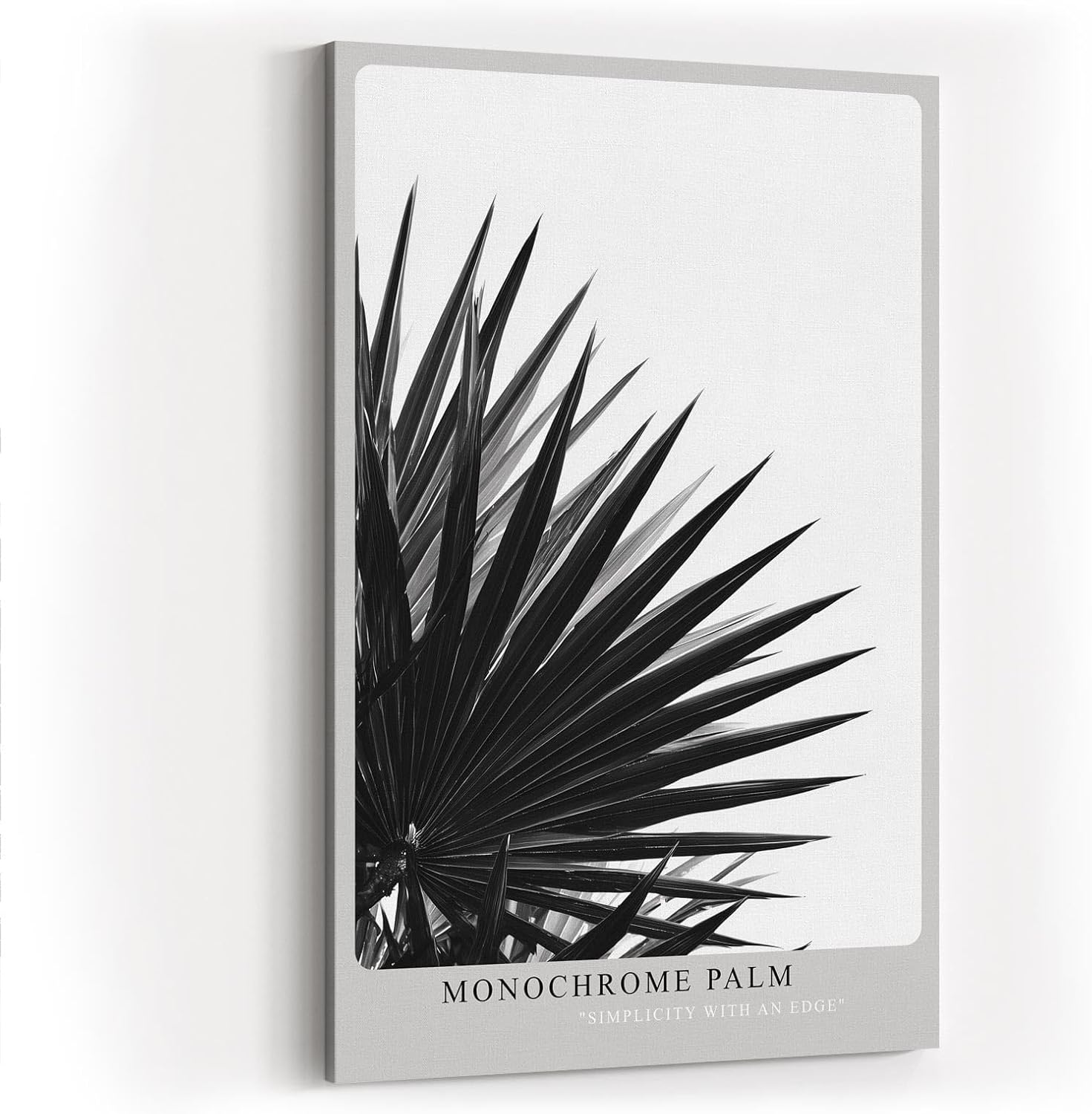 Paul Sinus Wandbild in 40x60cm Monochrome Palm – stilvolle Palmenblätter in kontrastreicher Schwarz-Weiß-Fotografie für moderne Räume