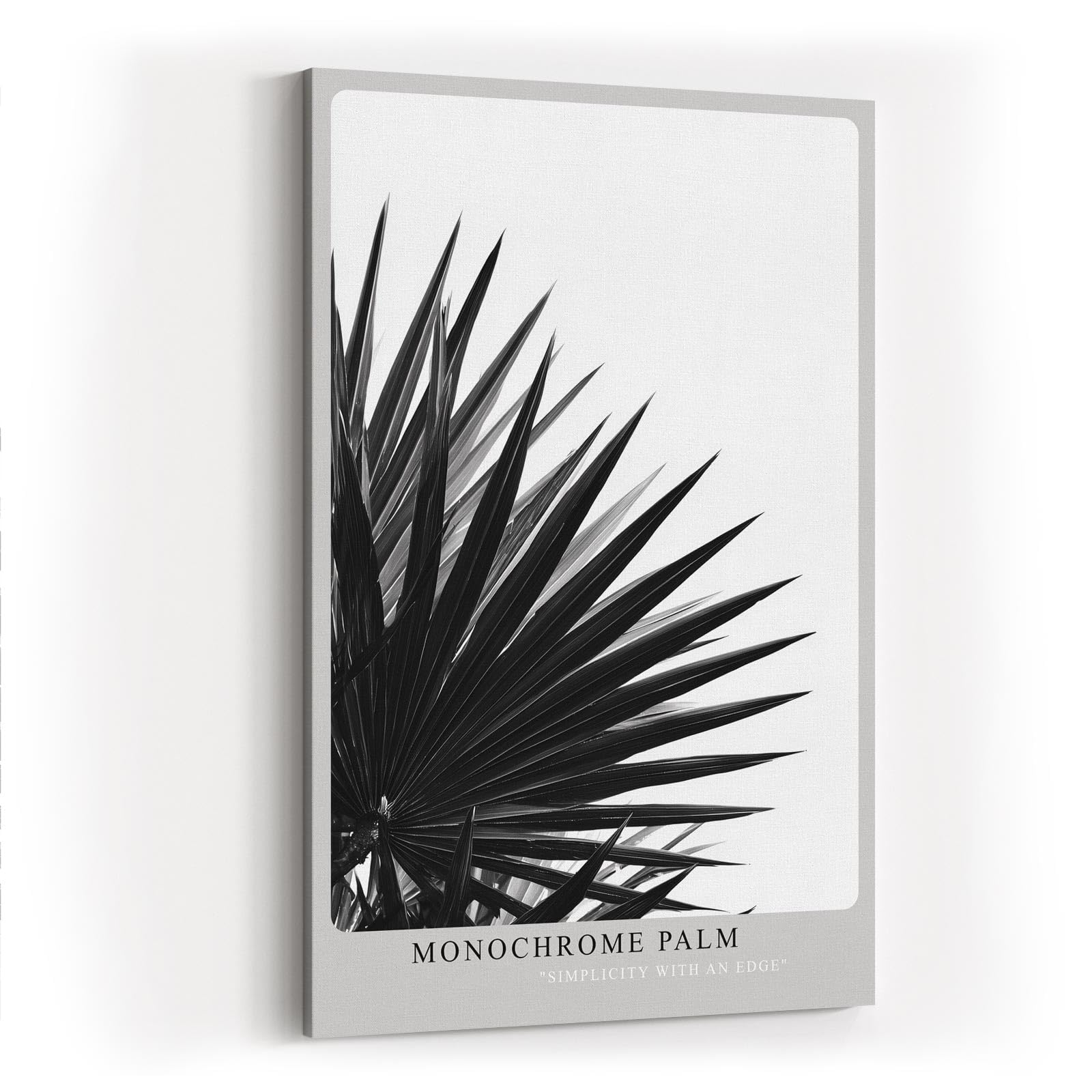 Paul Sinus Wandbild in 40x60cm Monochrome Palm – stilvolle Palmenblätter in kontrastreicher Schwarz-Weiß-Fotografie für moderne Räume