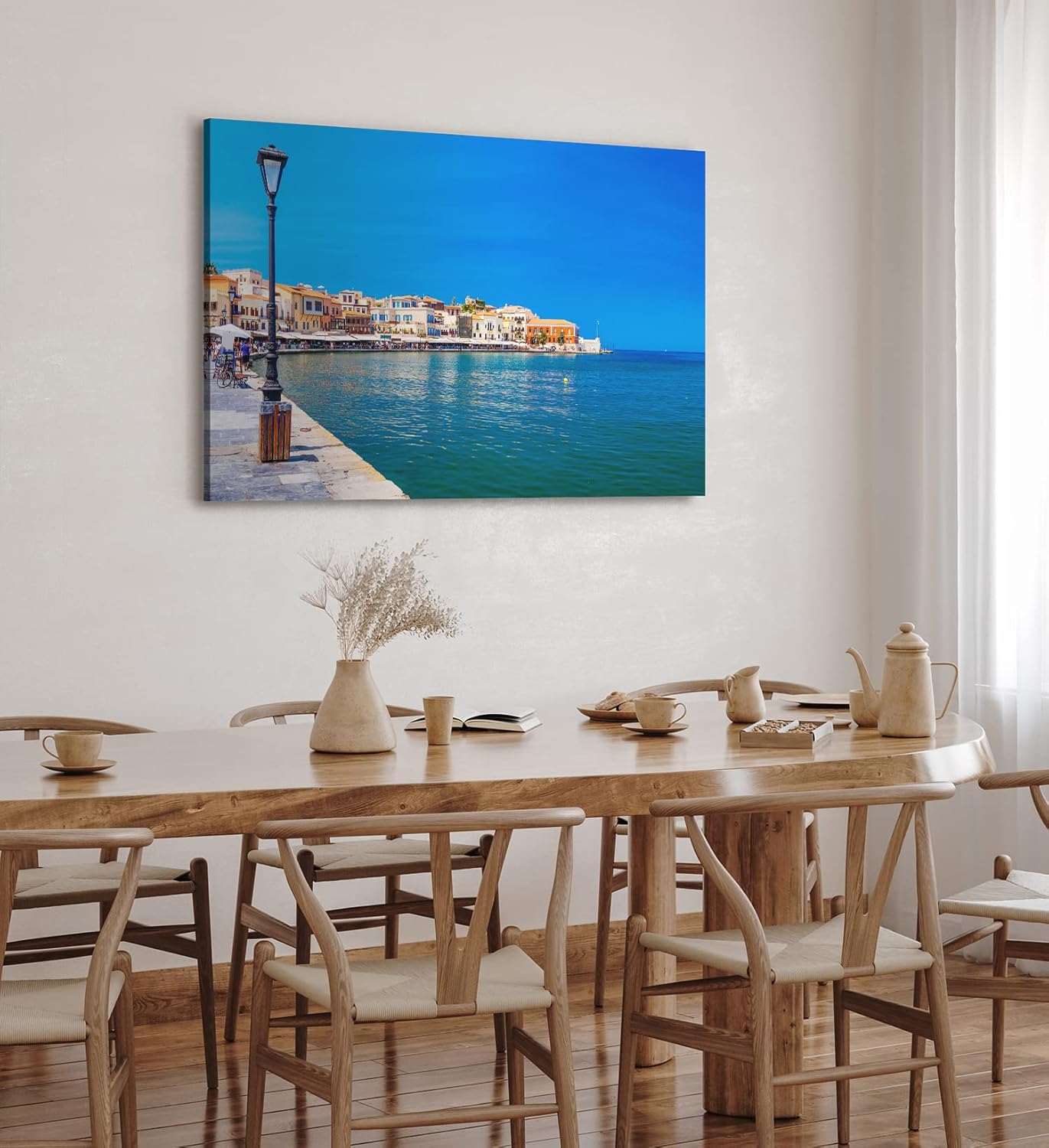 Paul Sinus Wandbild 120x80cm Chania Kreta Griechenland Meer Promenade Mittelmeer Sommer