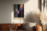 Paul Sinus Wandbild in 40x60cm The Kiss Between Stars – abstrakte Silhouetten im kosmischen Lichtspiel, kunstvolle Darstellung von Nähe und Universum