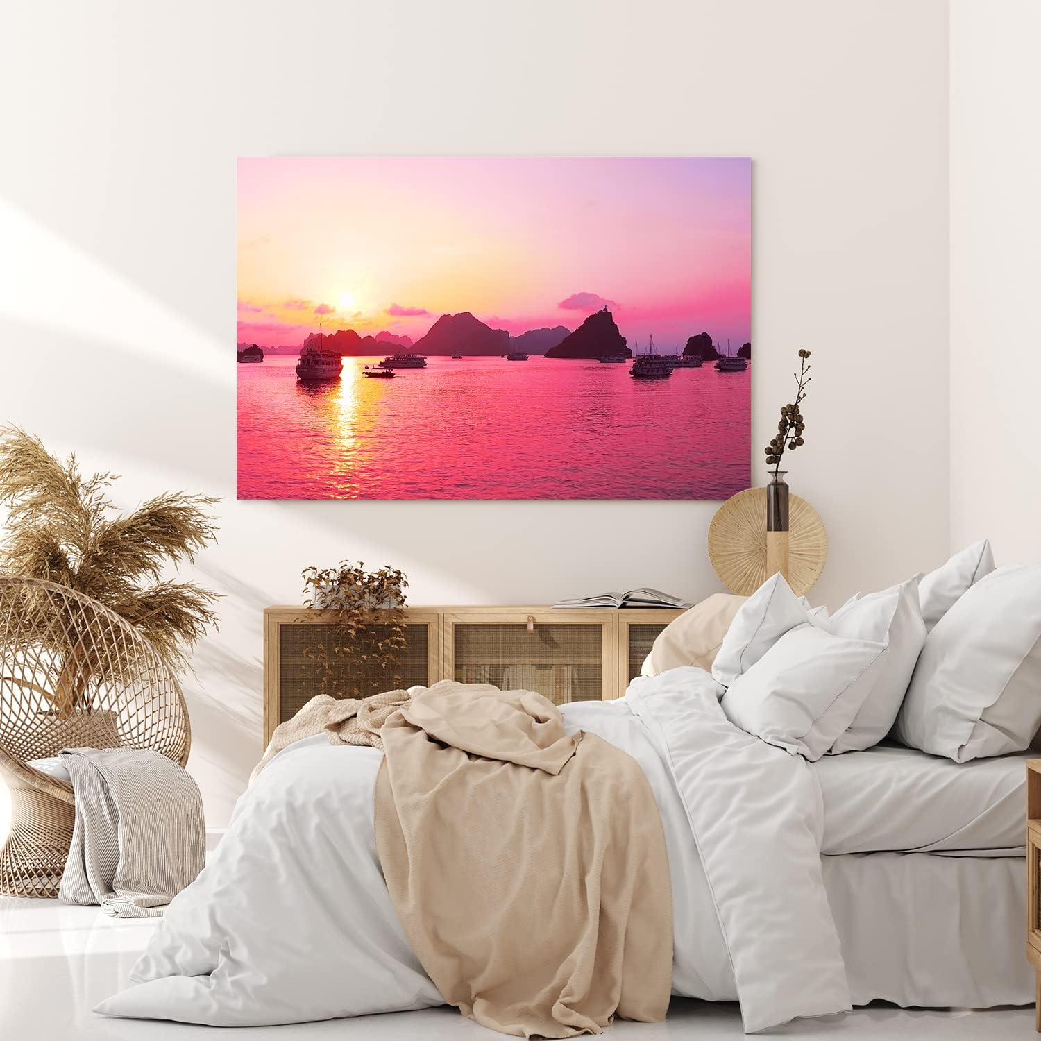 Paul Sinus Wandbild 120x80cm Thailand Inseln Sonnenuntergang Schiffe Boote Meer