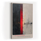 Paul Sinus Wandbild in 40x60cm The Red Border – Abstrakte Komposition mit starkem Hell-Dunkel-Kontrast und rotem Akzentstreifen