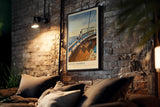 Paul Sinus Kunstdruck 40x60cm Ocean Journey mit Holzdeck eines Segelboots und Blick aufs offene Meer
