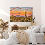 Paul Sinus Wandbild 120x80cm Mexikanische Landschaft Kaktus roter Himmel Sonnenuntergang